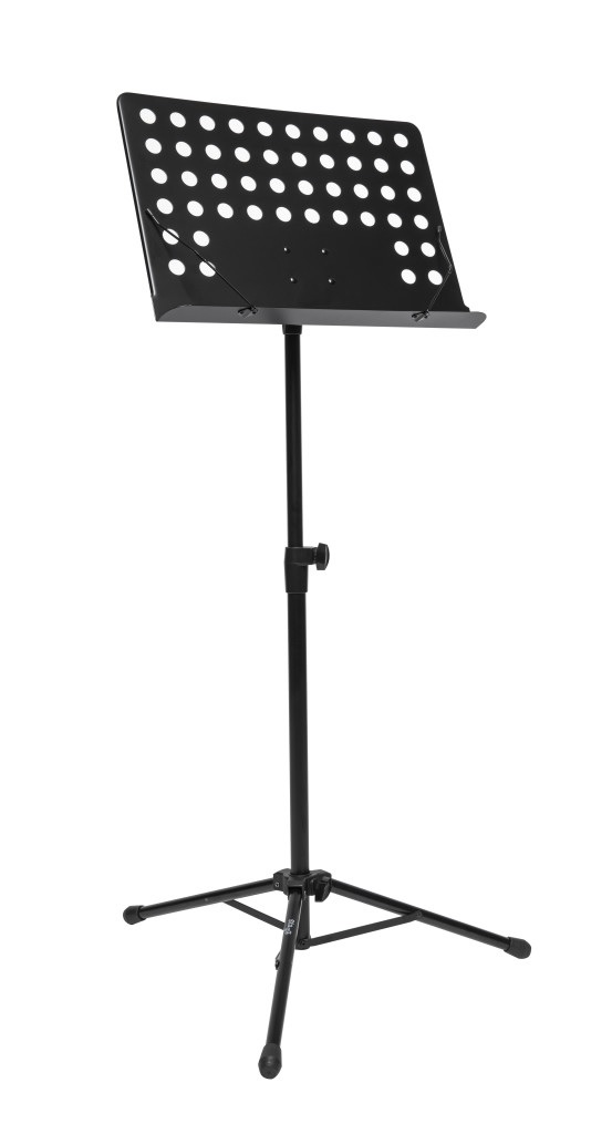 Q series music stand. Adjustable height: 65-114cm (25,5