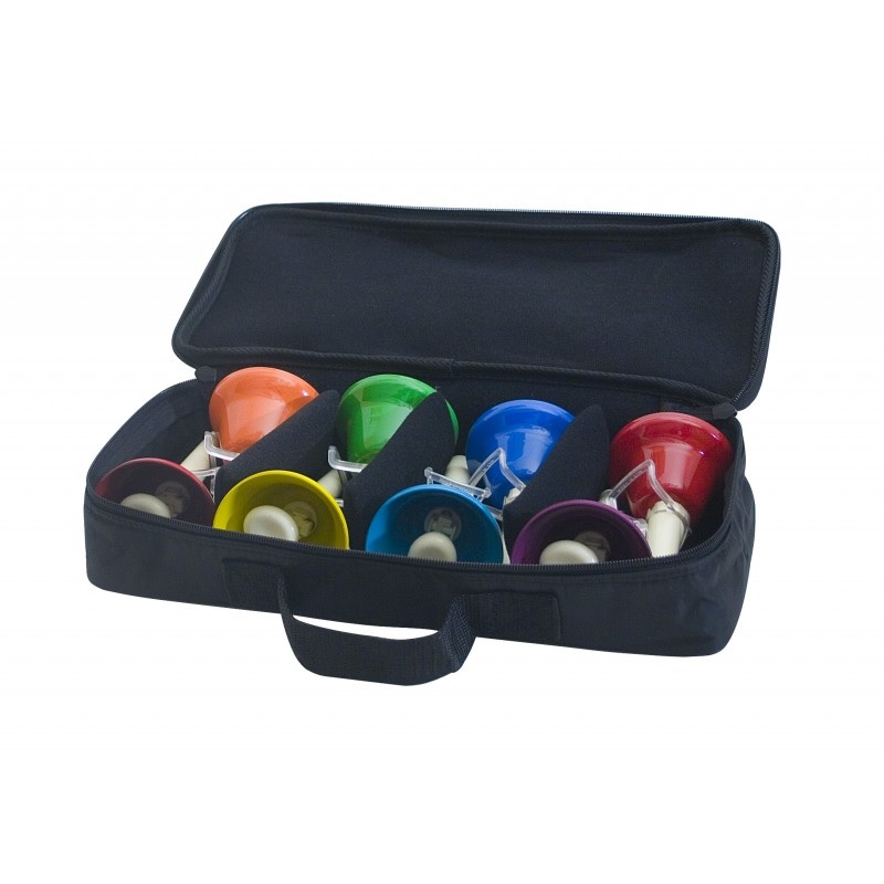 8 Hand bells with handle C2 - C3 Colourful.